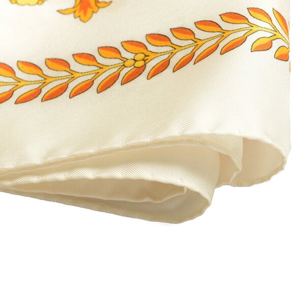 Versace White & Gold New Baroque Print 100% Silk Shawl Scarf